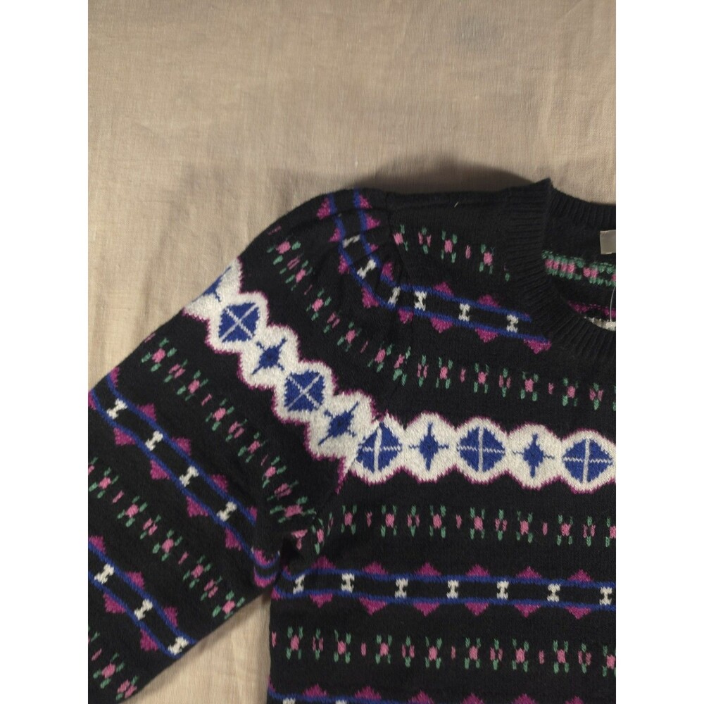 NWT Loft Fair Isle Puff Long Sleeve Sweater Size Small Cotton Blend - Picture 5 of 11